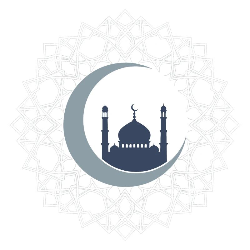 Islamic Art Mosque Crescent Moon Elegant
