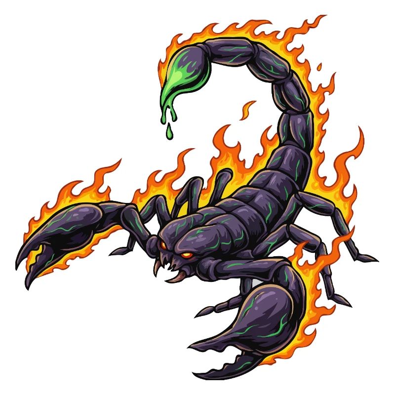 Scorpion with fire