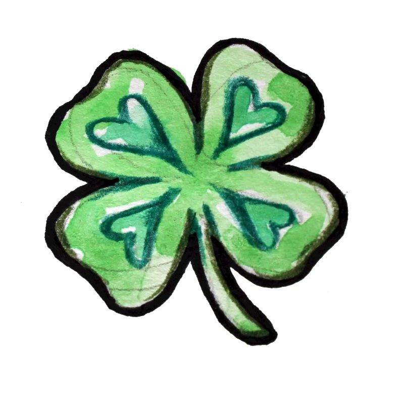 Trèfle aquarelle lime