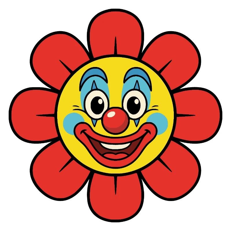 Fleur de clown de carnaval, costume de fleur éclaboussée