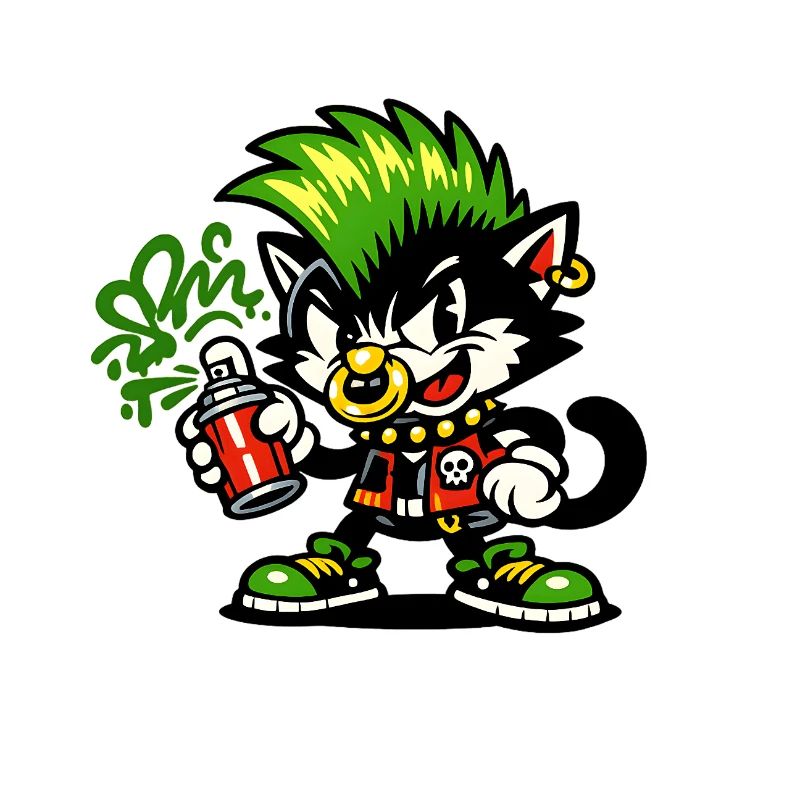 Punk Cat Graffiti Sprayer