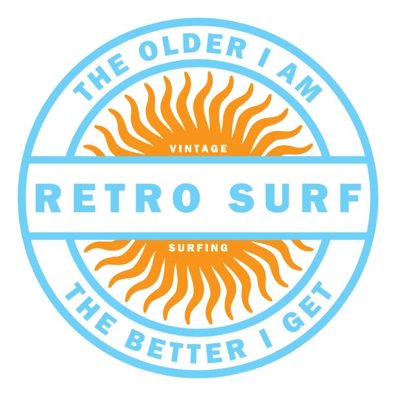 Logo vintage de surf rétro Surf Sunburst