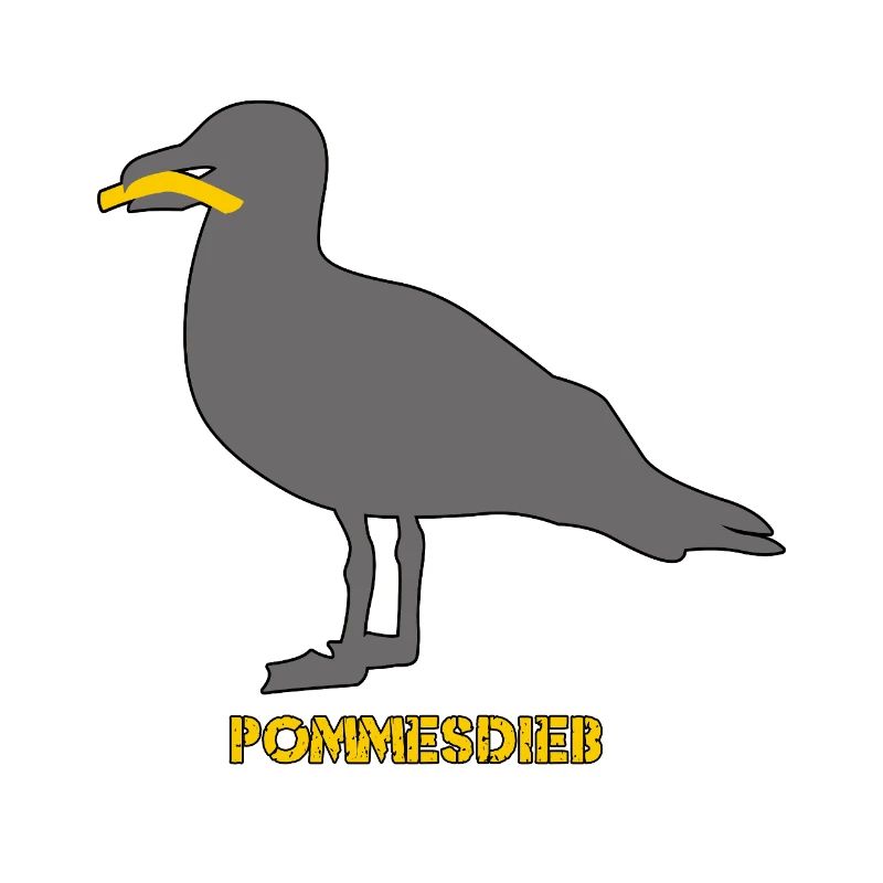 Pommesdieb Möwe - Grau
