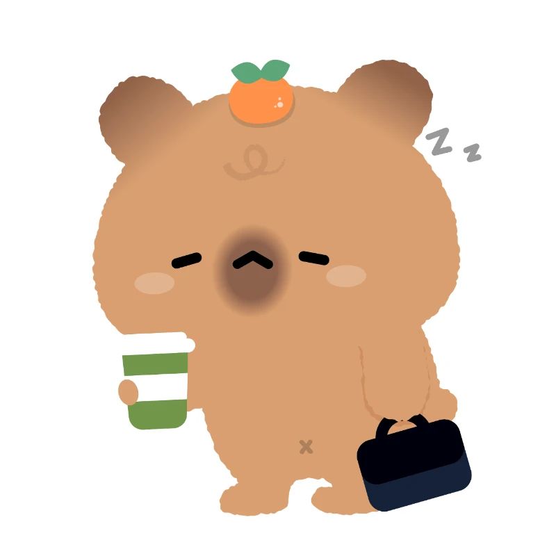 Müde Capybara mit Kaffee