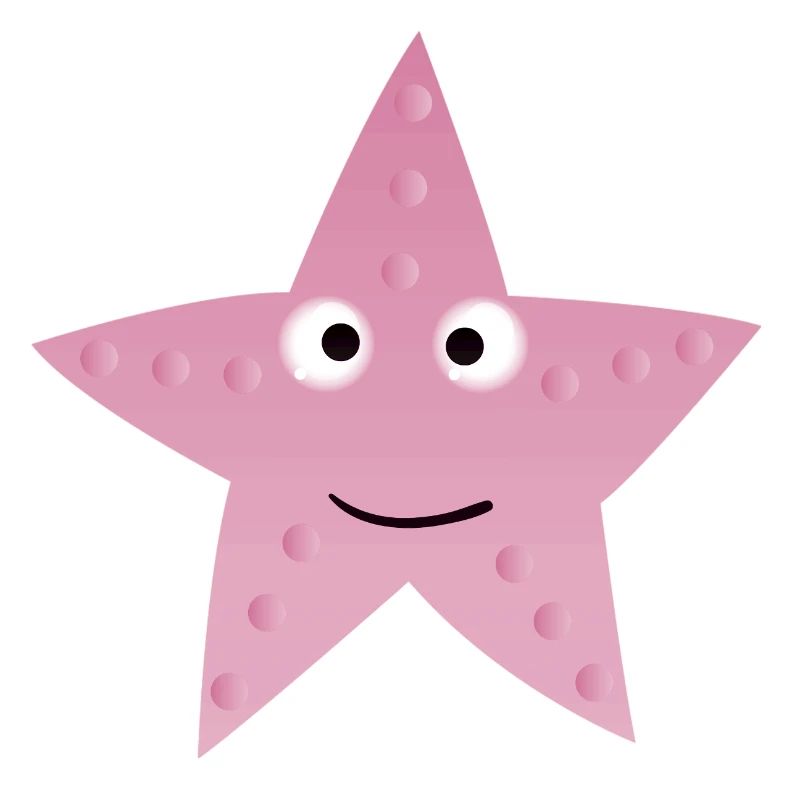 Pink Star mit Lächeln