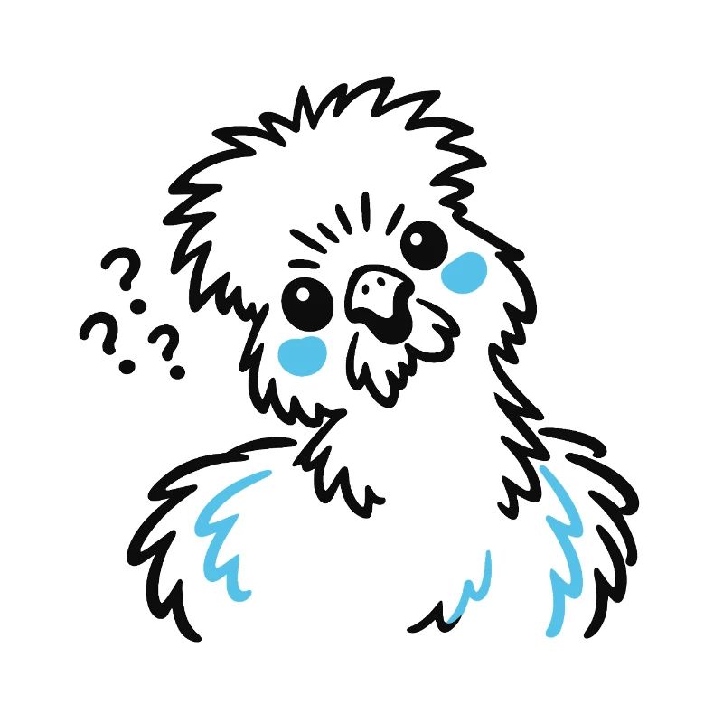 Silky Chicken – Minimalist Doodle Illustration