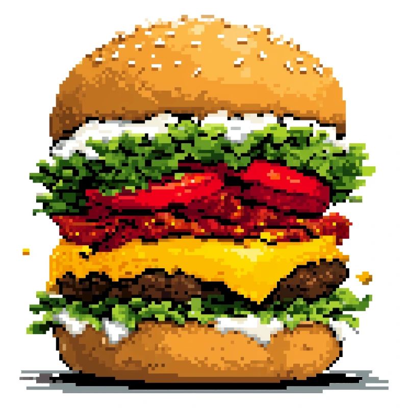 Pixel hamburger Pixel Art rétro