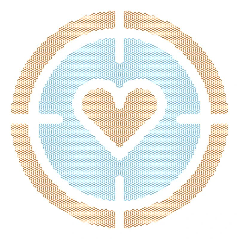 Heart in Target Emblem, honeycomb pattern
