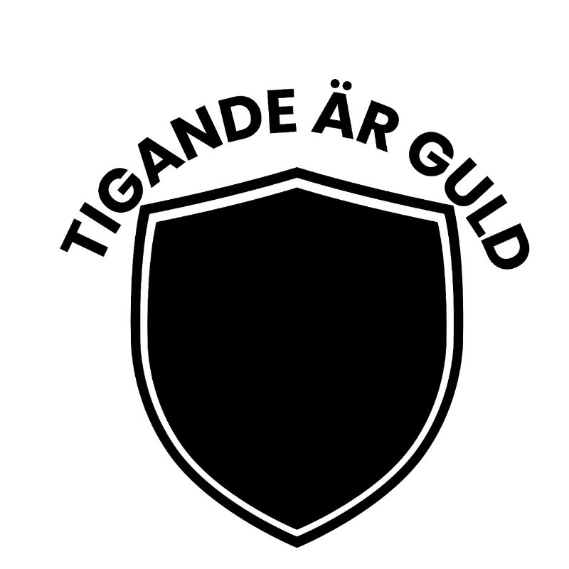 Shield emblem with curved text