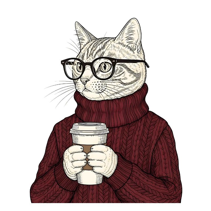Chat Café Sophistiqué