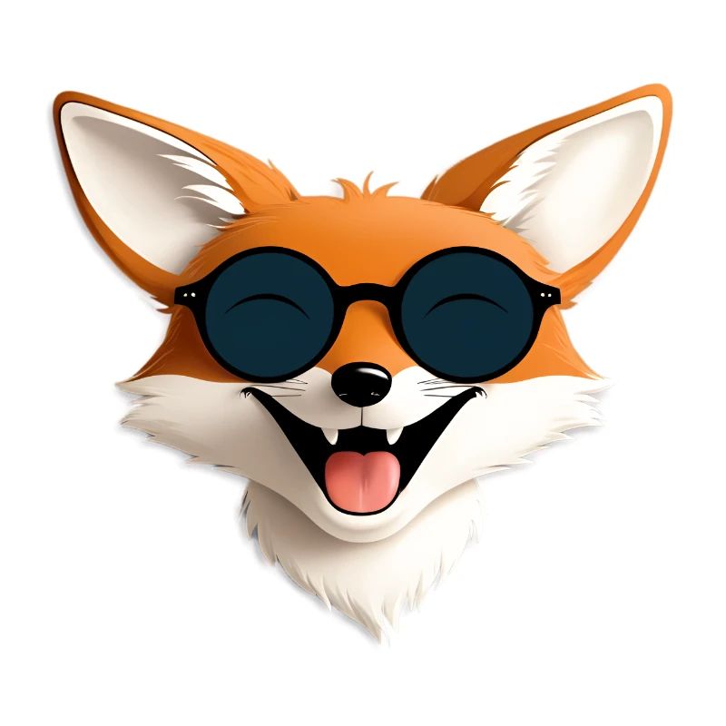 Cheerful fox with sunglasses