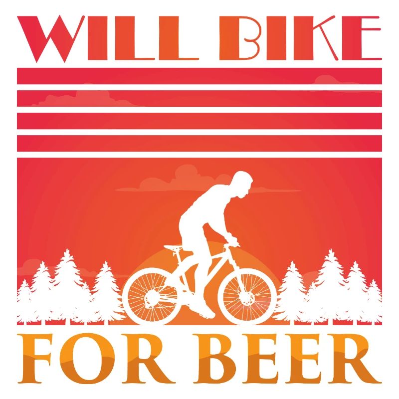 Fahradfahrer Bier Spruch Radtour Biertrinker