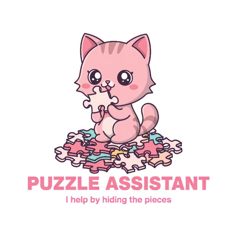 Aide au puzzle et citation pour chat