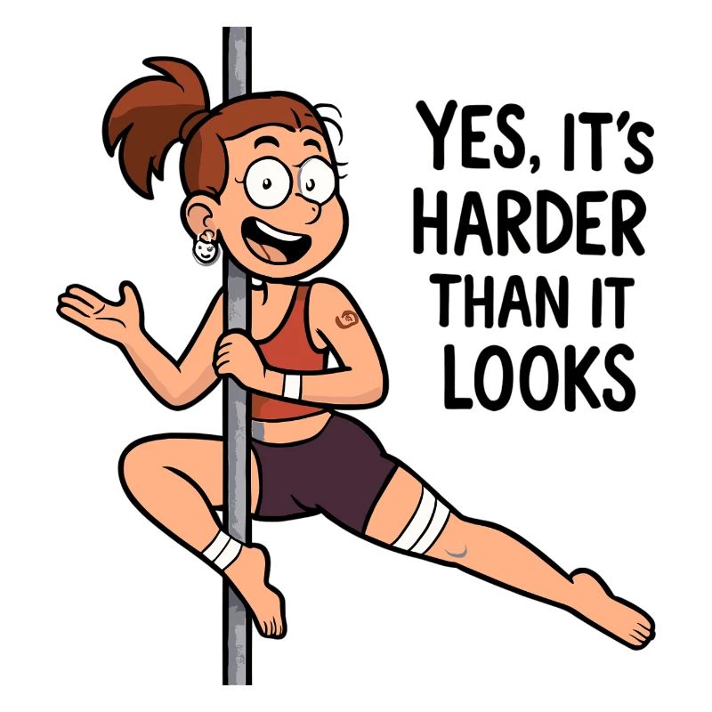 Dessin animé de pole dance – Plus difficile qu’il n’y paraît