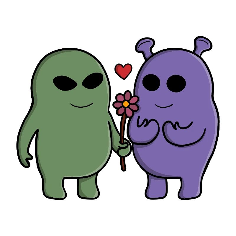 Couple extraterrestre intergalactique mignon
