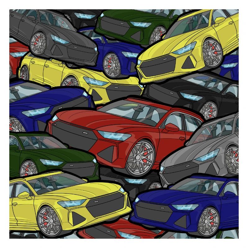 Explosion de couleurs des voitures kaléidoscopes