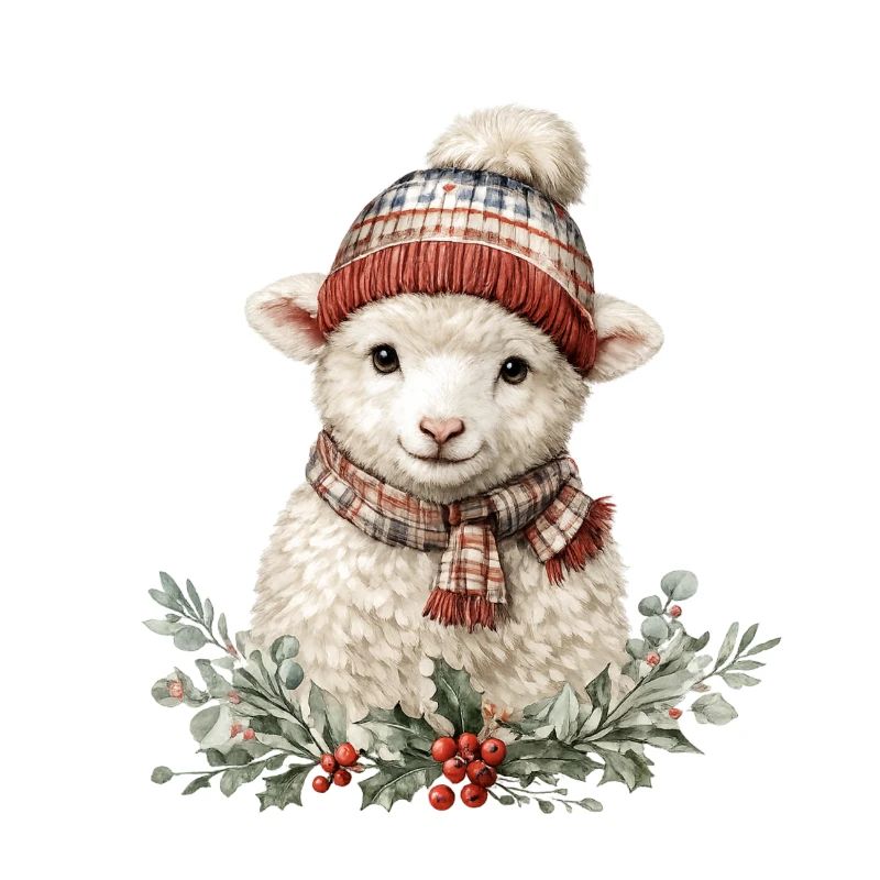 Brebis d’hiver avec écharpe