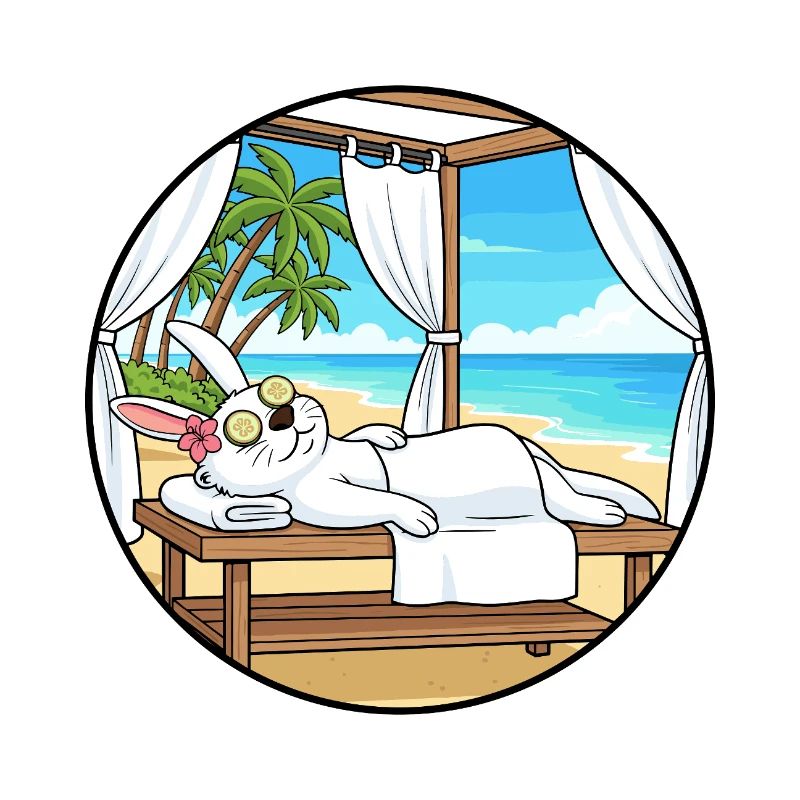 Art relaxant du lapin de plage Spa
