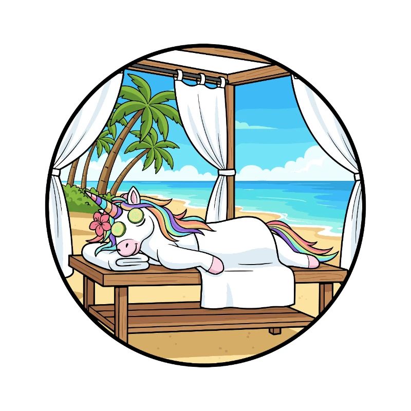 Beach Spa Unicorn Magical Relaxing Art