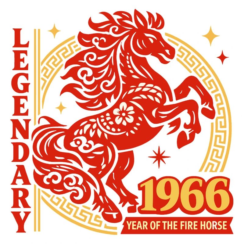 Cadeau du 60e anniversaire de la Légende du Cheval de Feu 1966