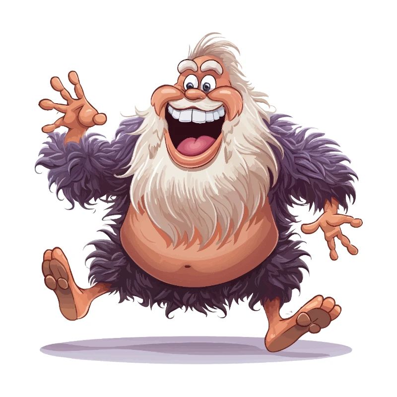Fröhlicher wolliger Yeti