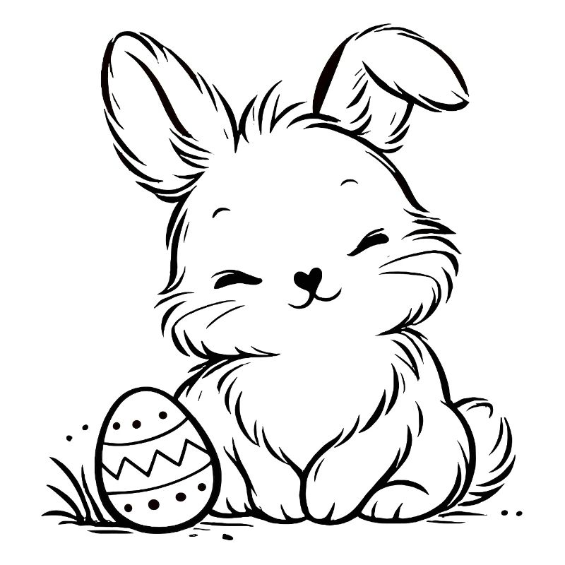 Lapin de Pâques avec œuf de Pâques