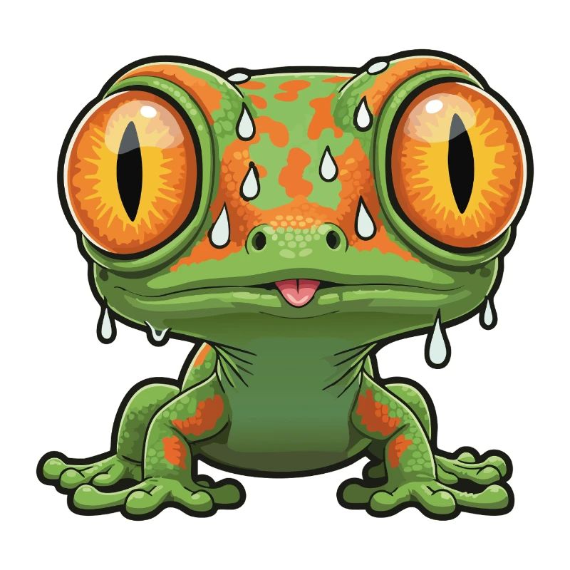 Stressed Lizard Panic Bulging Eyes Mascot