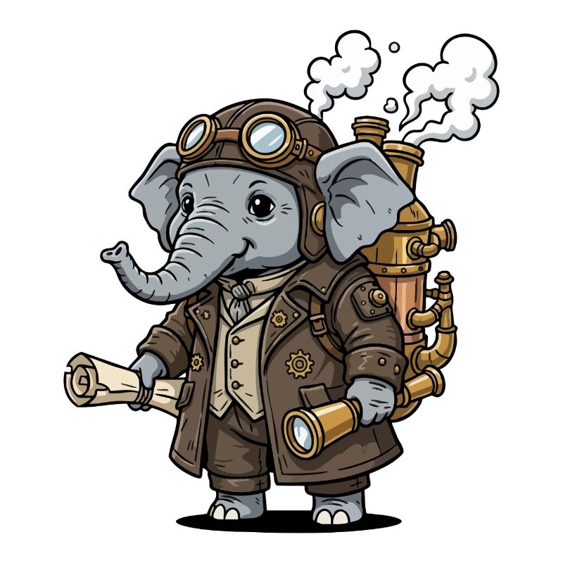 Elephant Explorer Steampunk Steampunk Retro