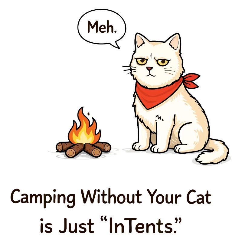 InTent Cat Camping Design de jeux de mots