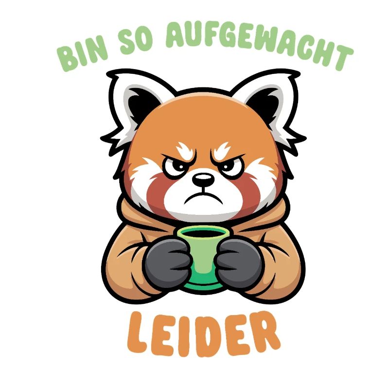 Mürrischer Panda mit Kaffee - Morgenmuffel