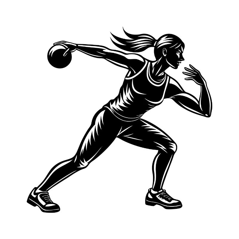 Fille lanceuse du poids pour l’athlétisme