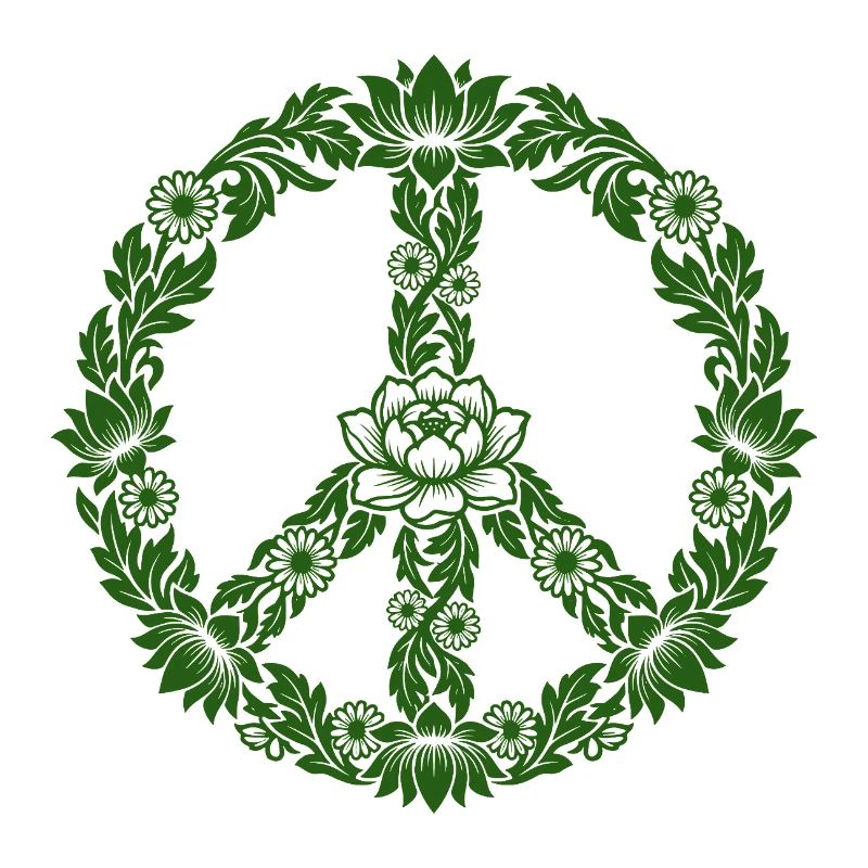 Peace Zeichen Blumen Floral Boho Style