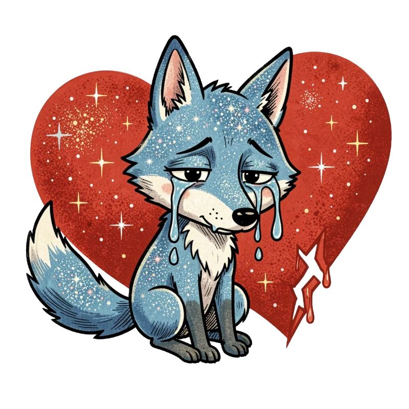 Fox animal sad symbol heart broken