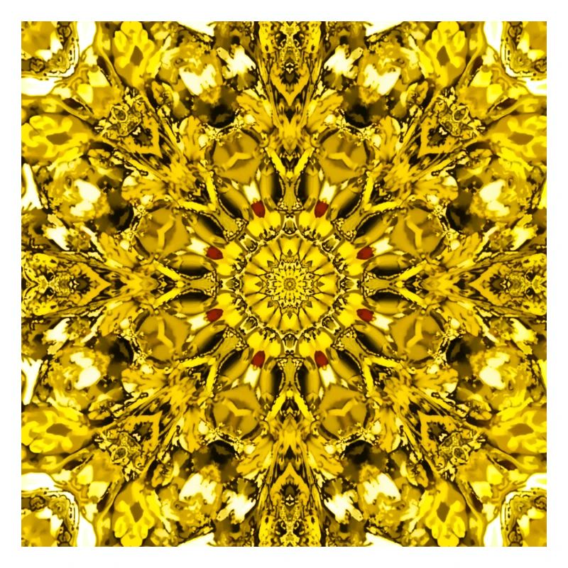 Gelbe Mandala radiales Muster