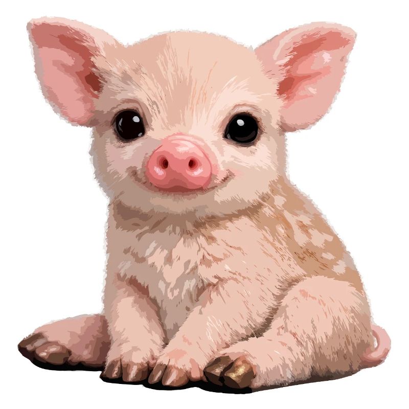 Piglet Cuddle Illustration