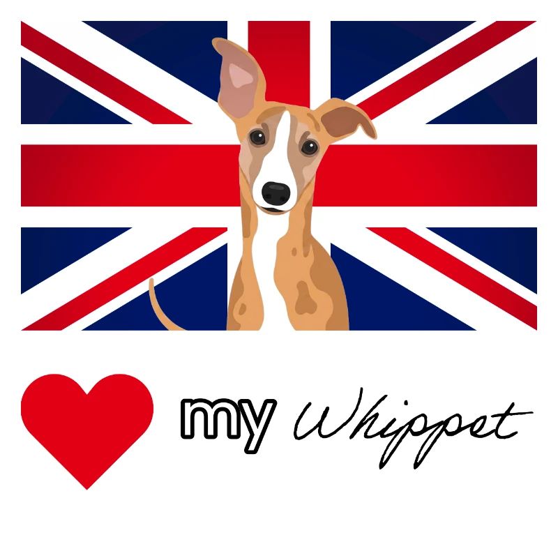 LUVMYWHIPPET (Schwarzer Text, Lebendig)