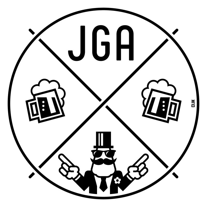 JGA Bräutigam Handzeichen Bier Kreis Symbol POS 1C