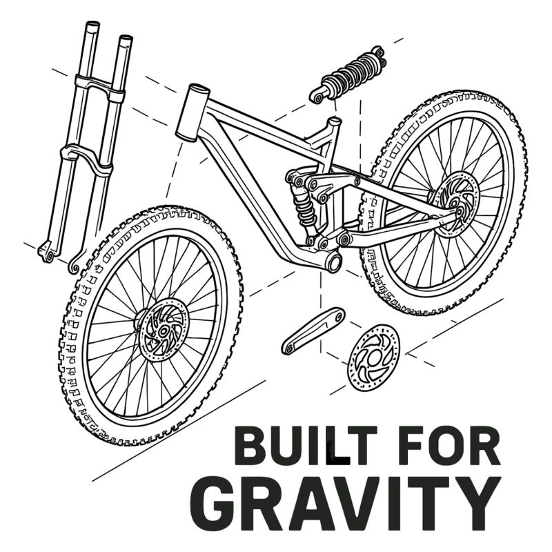 Construit pour la gravité : Dessin explosé de DH-Bike