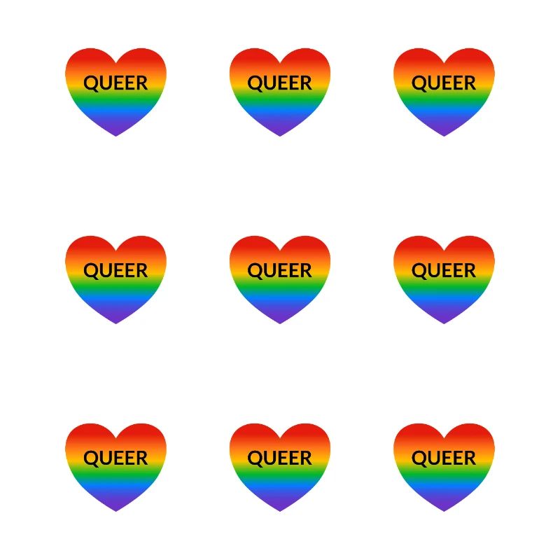 Queer Rainbow Hearts Muster