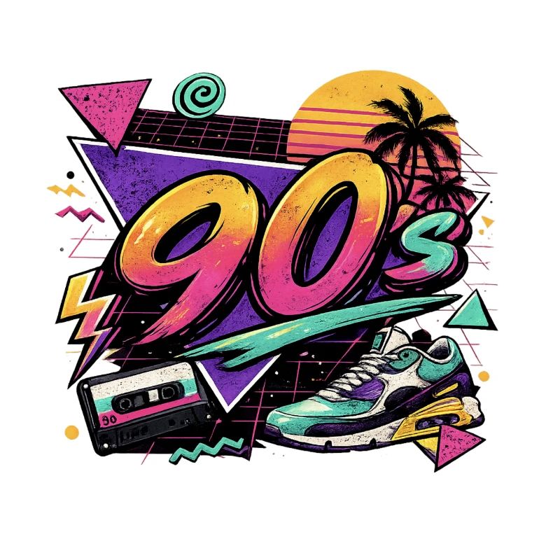 90er Neon Retro Sneaker Design