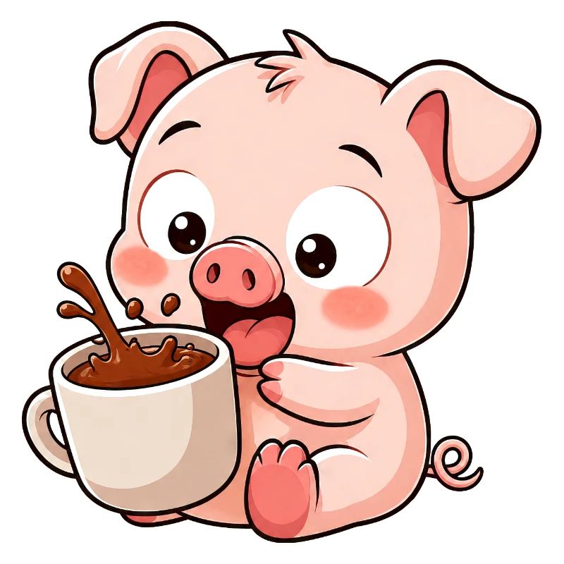 Dessin animé mignon du fermier de cochons drôle