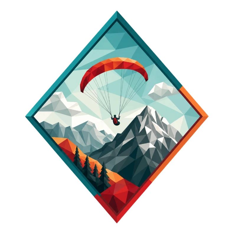 Paraglider über Berglandschaft