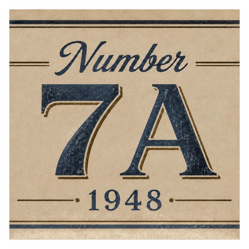 Vintage 7A 1948 Numeral Emblem