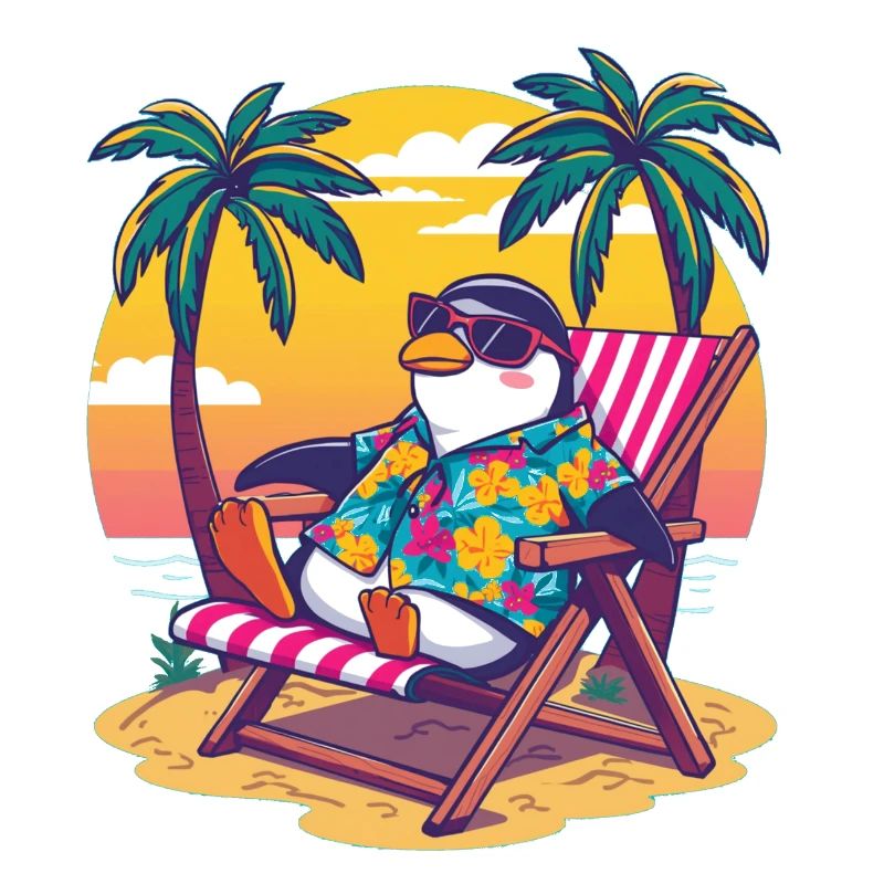 Tropical Penguin Beach Holiday