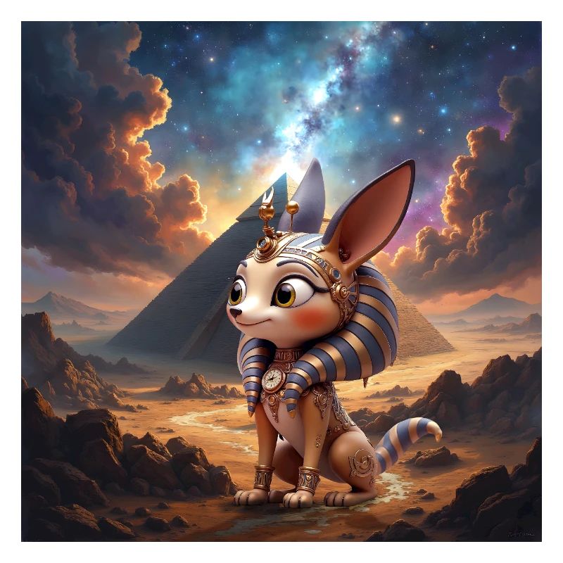Pharaoh cat in stellar desert