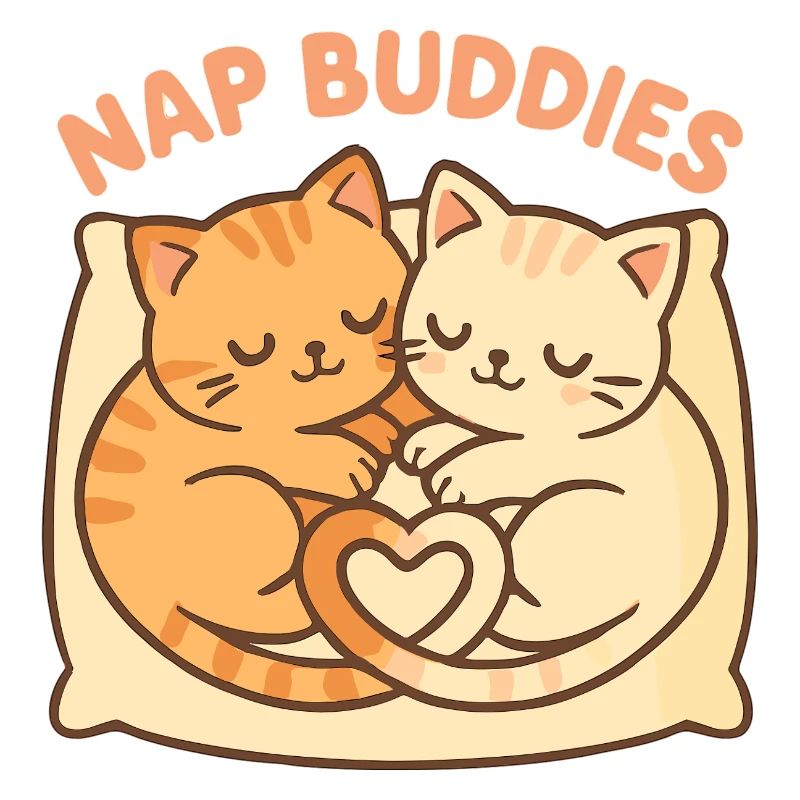 Cute Cat Nap Buddies – Sleeping with Heart