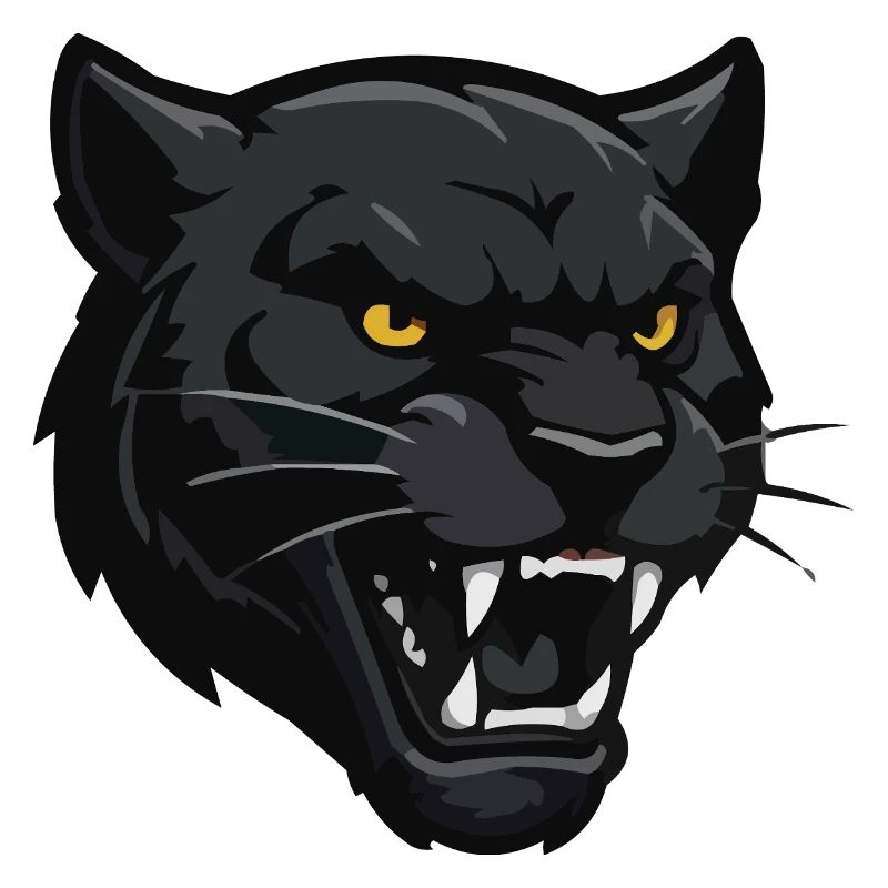 Schwarzer Panther Kopf – Kriegerblick