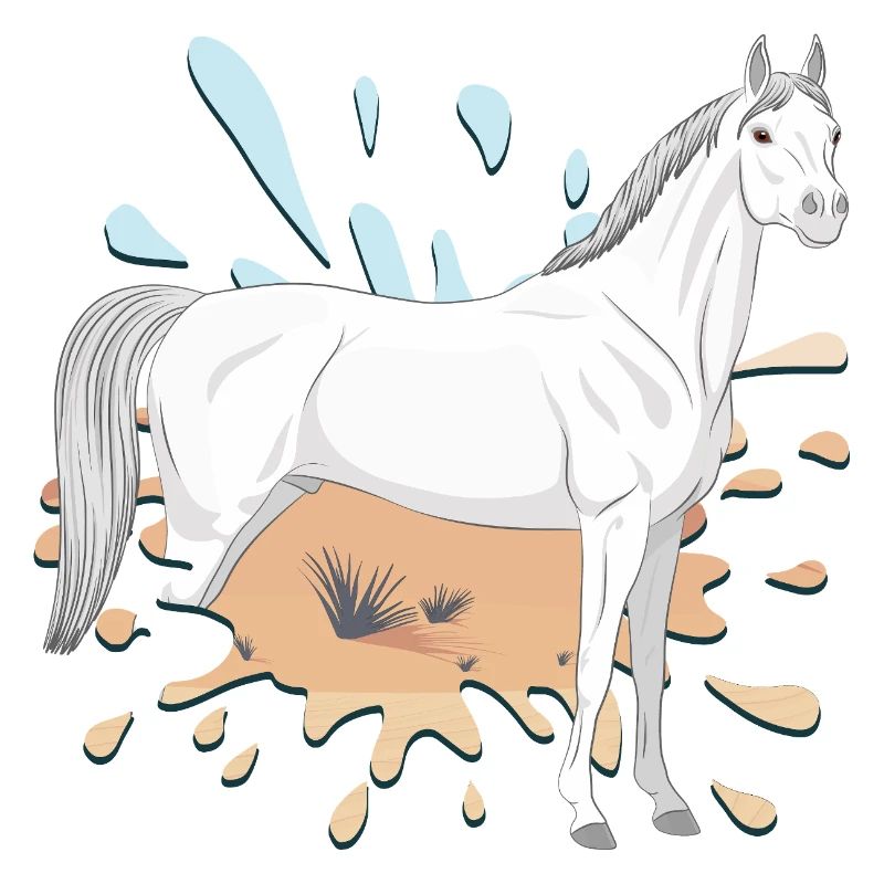 Un cheval Abbayan et un désert dans une tache