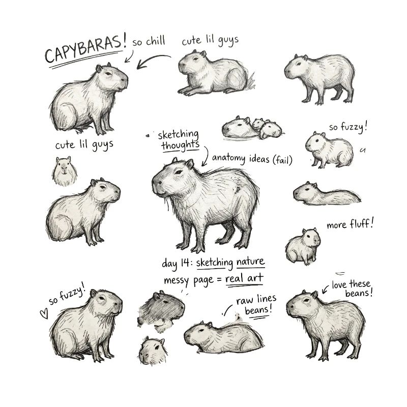 Capybara Sketch Parade