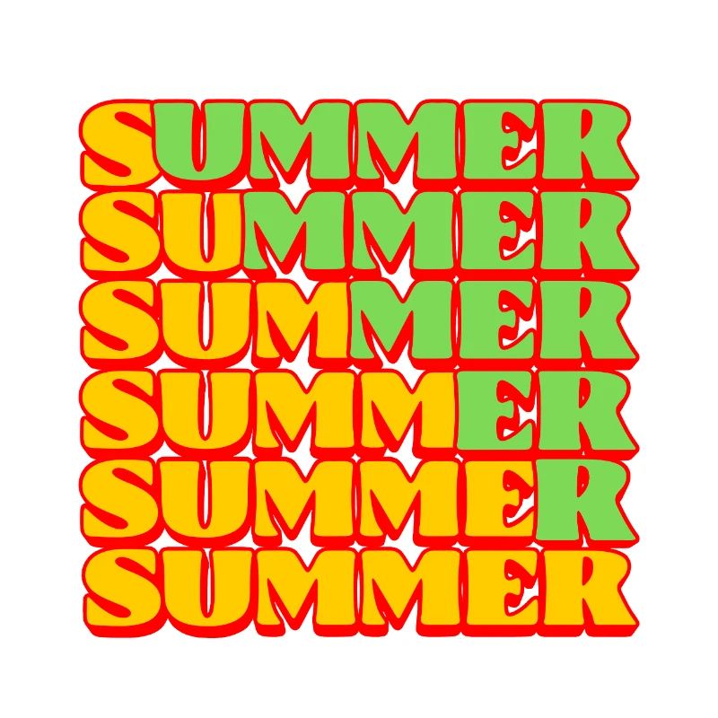 Groovy Summer Repeated Retro Typography